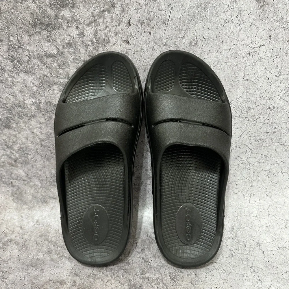 Oofos OOahh Sport Recovery Slides Womens 8 Black Comfortable Arch Support